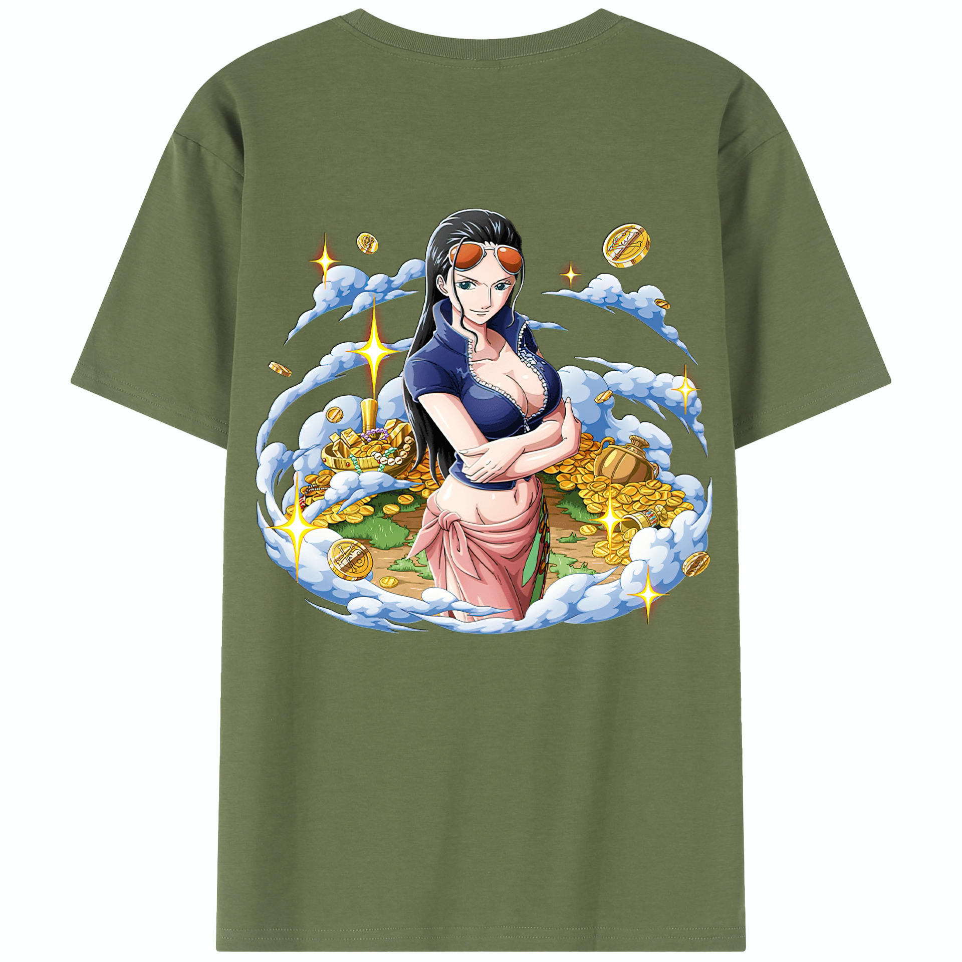 ワンピース ニコ・ロビン ONE PIECE Nico Robin 綿100％半袖Tシャツ（背面プリント）